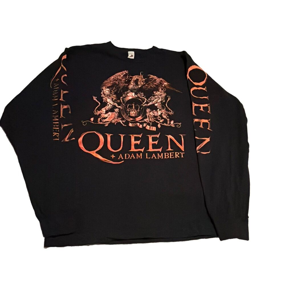 Queen + Adam Lambert Rhapsody Tour 2023 Black Long Sleeve Shirt Size S